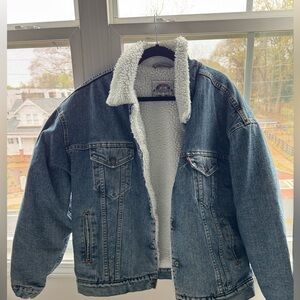Levi's Men's Blue Denim Sherpa vintage Jacket
